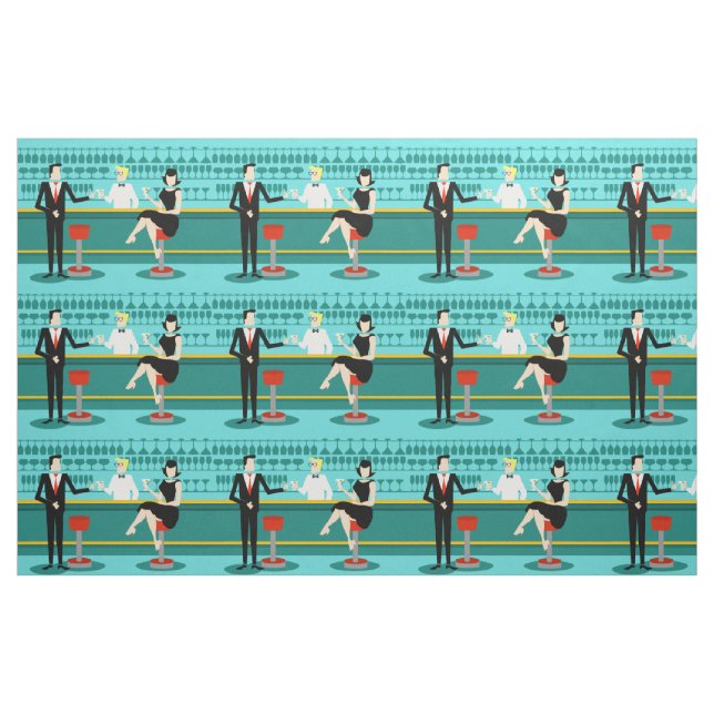 Tecido do coquetel retroativo (Fat Quarter)