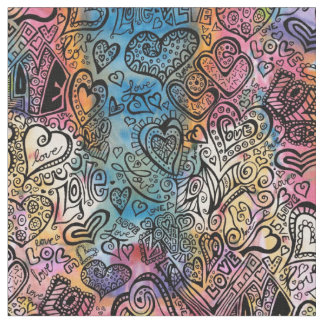 Tecido do Doodle do amor