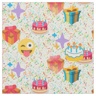 tecido do emoji do feliz aniversario