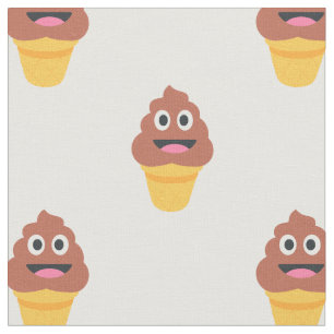 tecido do emoji do poo do cone do sorvete