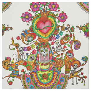 Tecido do estilo do tatuagem com a árvore do mort