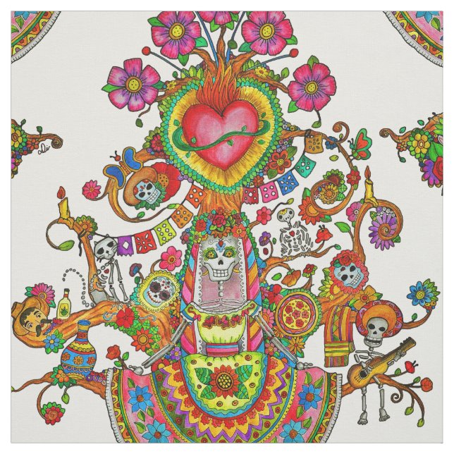 Tecido do estilo do tatuagem com a árvore do morto (Modelo)