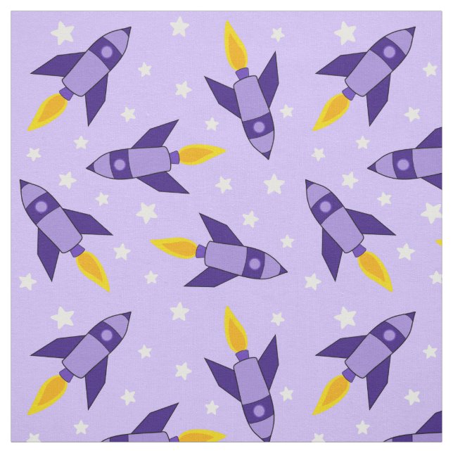 Tecido do Foguete Retro Roxo (Modelo)