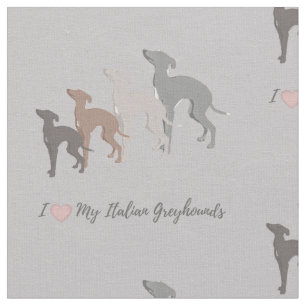 Tecido do galgo italiano. Impressão do tecido de