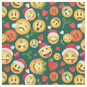 Tecido do impressão de Emoji do Natal