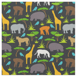 Tecido do impressão dos animais do safari