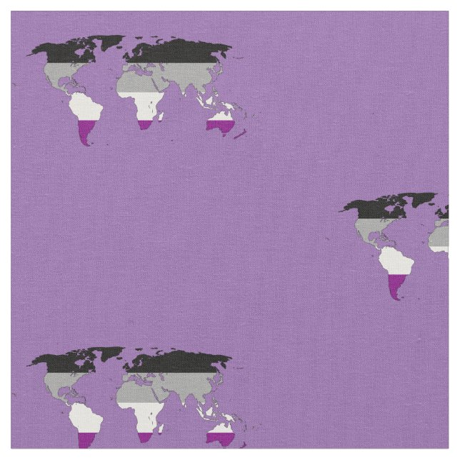 Tecido do mapa mundial do orgulho da assexualidade (Detalhe)