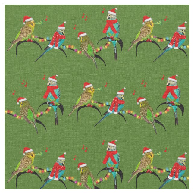 Tecido do orçamento de Natal Frenzy (Verde) (Detalhe)