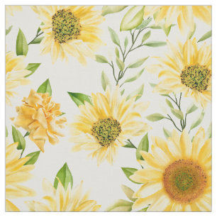 Tecido do padrão amarelo dos girassóis na moda