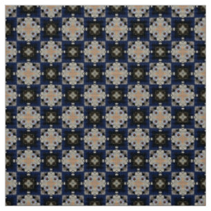 Tecido do padrão azul escuro do azulejo Glitch2