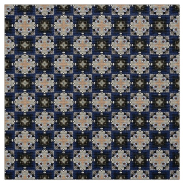 Tecido do padrão azul escuro do azulejo Glitch2 (Modelo)