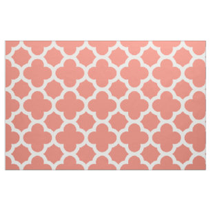 Tecido do padrão Coral Classic Quatrefoil
