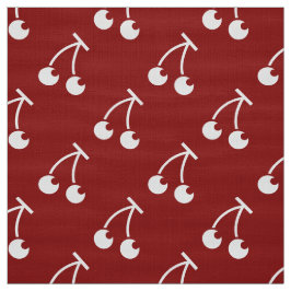 Tecido do padrão das cerejas brancas vermelhas