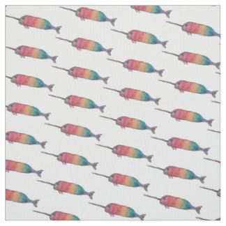 Tecido do padrão Rainbow Narwhal