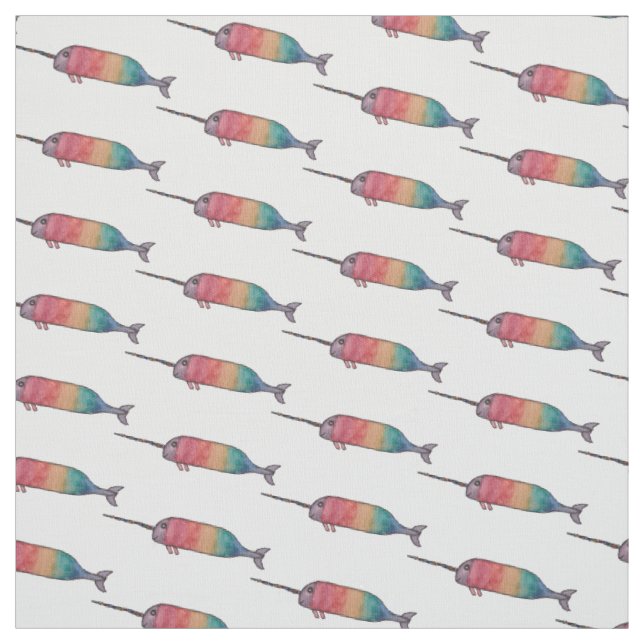 Tecido do padrão Rainbow Narwhal (Modelo)
