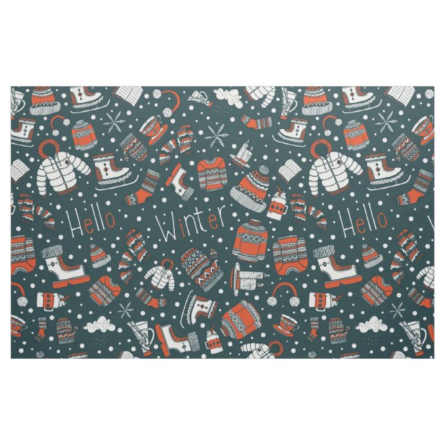 Tecido do padrão-tema do inverno (Fat Quarter)