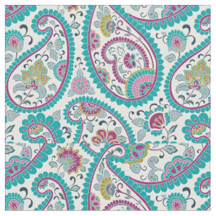 Tecido do Padrão Turquoise Boteh Paisley