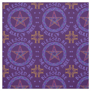 Tecido Do símbolo colorido do Pentagram de Z idade nova