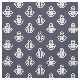 Tecido do teste padrão da âncora no marinho e no