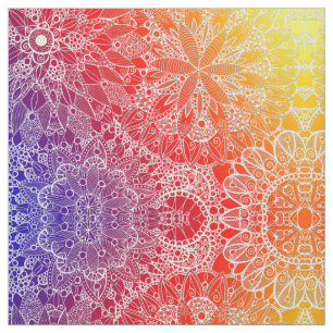 Tecido do teste padrão da mandala do arco-íris
