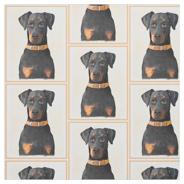Tecido Doberman Pinscher Pintura Original Descortada (Modelo)