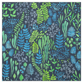 Tecido Dodores florais de aquarela fundo escuro