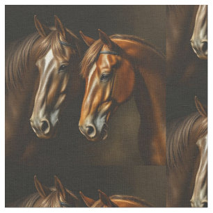 Tecido Dois Belos Cavalos Encaixando