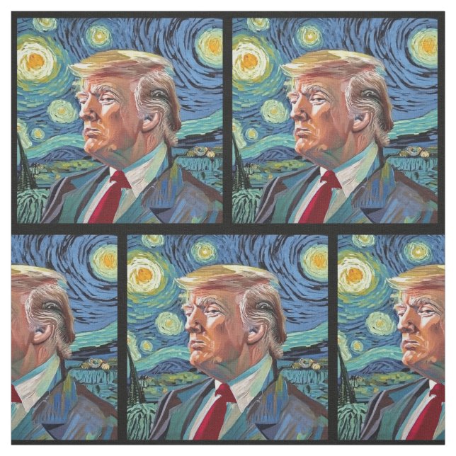 Tecido Donald Trump Starry Night Van Gogh Art Style 2024 (Modelo)