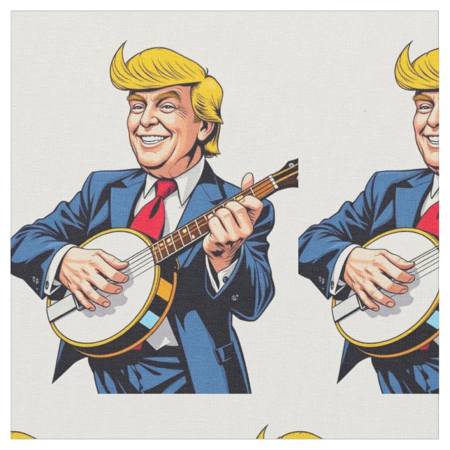 Tecido Donald Trump tocando banjo (Detalhe)