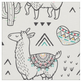 Tecido Doodle Llama