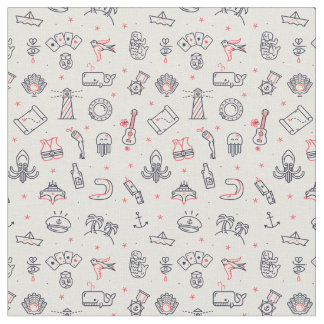 Tecido Doodles aleatórios