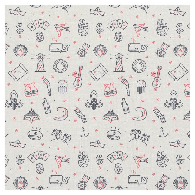 Tecido Doodles aleatórios (Detalhe)