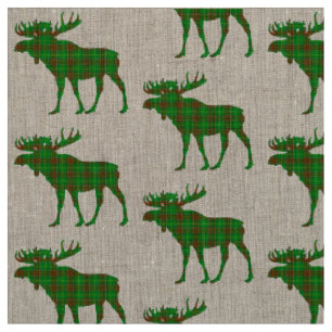 Tecido dos alces da xadrez de Tartan de Terra Nova