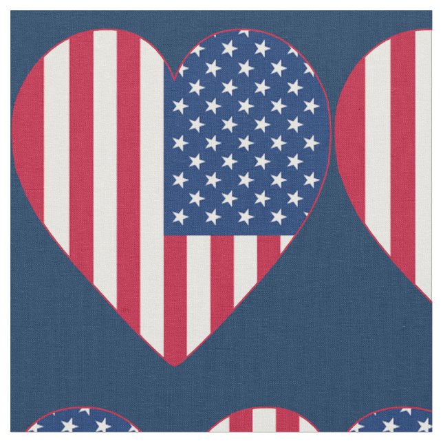 Tecido dos corações da bandeira americana (Detalhe)