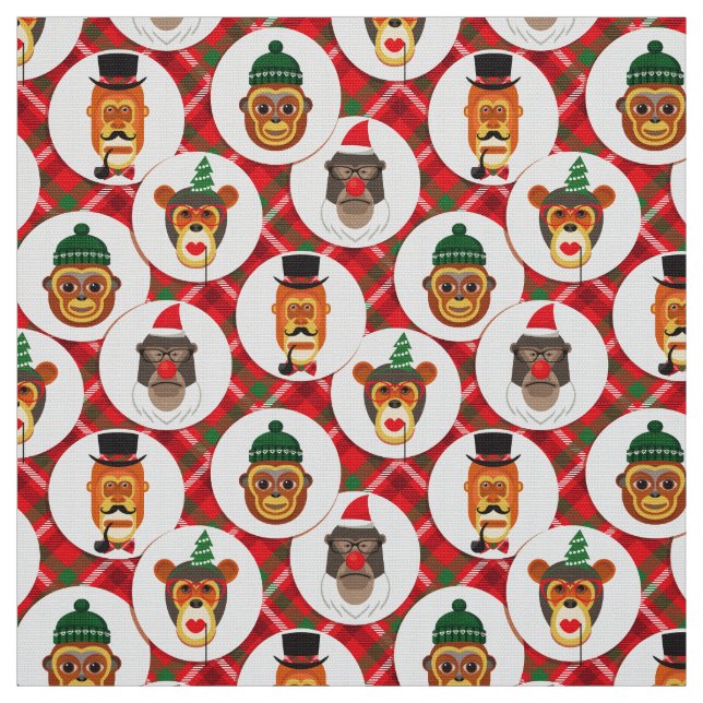 tecido dos macacos hipsteres de natal (Modelo)