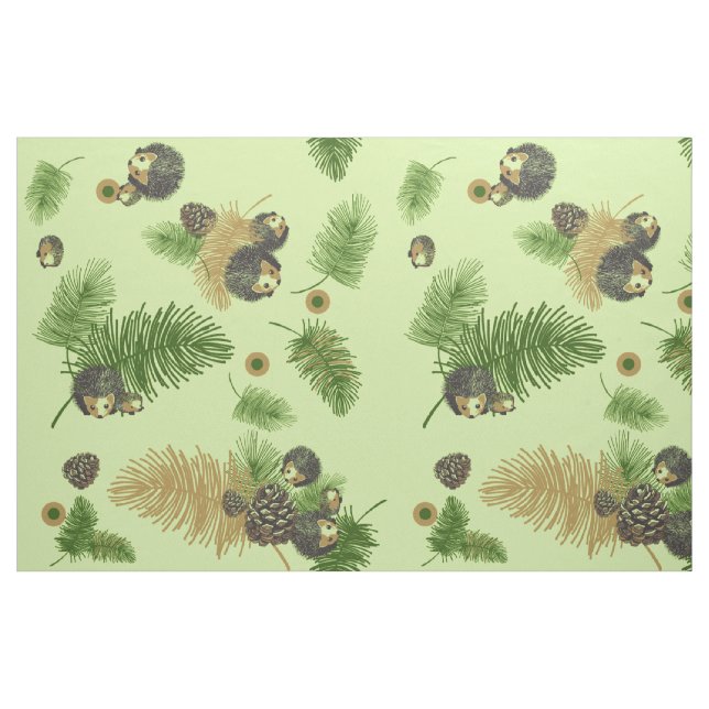 Tecido dos ouriços e do Pinecones (Fat Quarter)