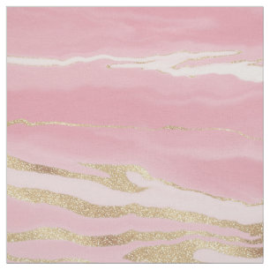 Tecido Dourada pintura de Abstrato de mármore rosa