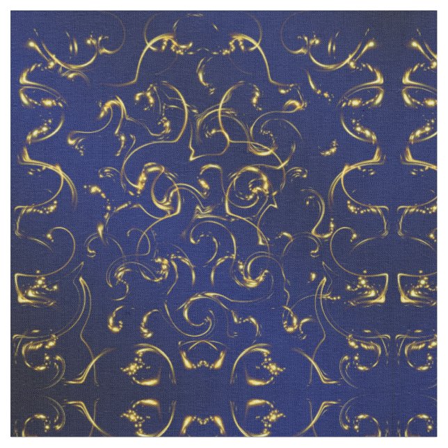 Tecido dourado azul, têxtil colorido para casa (Detalhe)