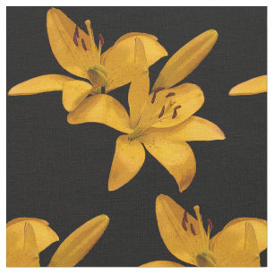Tecido Dourado e amarelo da flor do lírio
