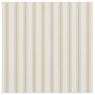 Tecido Dourado e branco Ticking Strips Clássicos