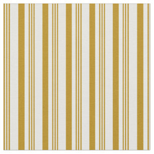 Tecido Dourado Escuro e Padrão Striped/Links Brancos