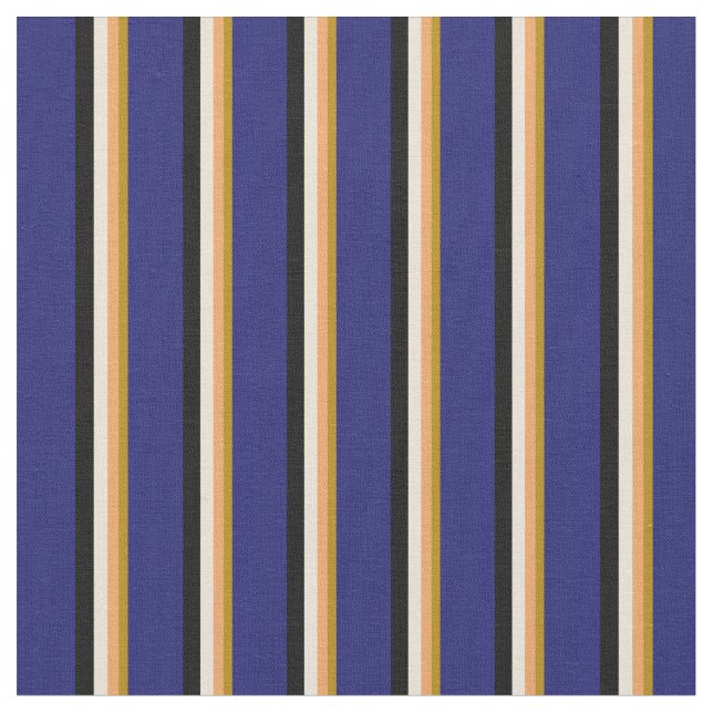 Tecido Dourado Escuro, Marrom, Bisque, Preto e Azul (Detalhe)
