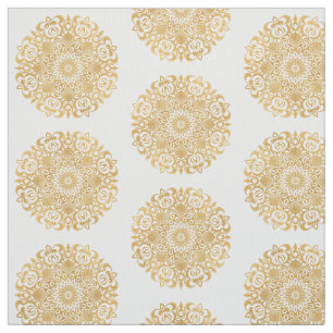 Tecido Dourado Mandala