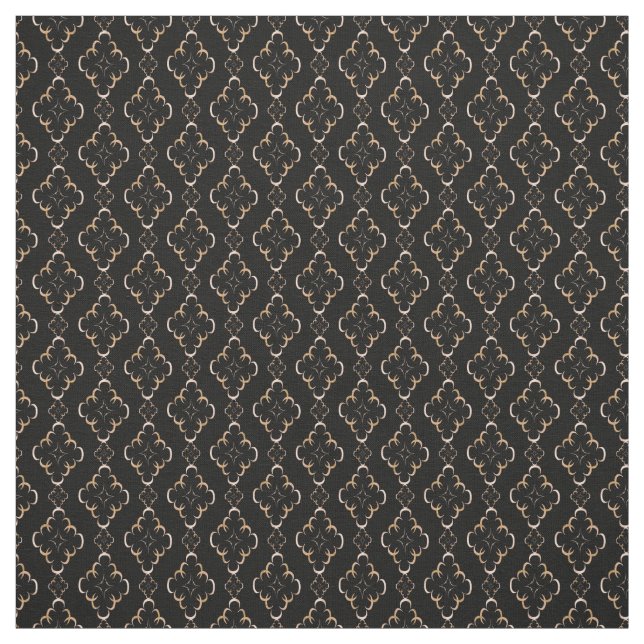 Tecido Dourado padrão a preto. deco de na moda. (Modelo)