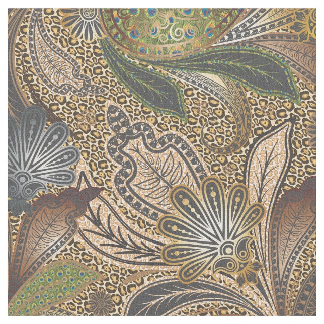 Tecido Dourado painel de impressão animal (Detalhe)