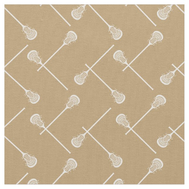 Tecido Dourado Vinhetas Brancas de Lacrosse Padrão (Detalhe)