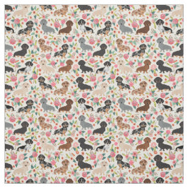 Tecido Doxie Florals - impressão de tecido de dach