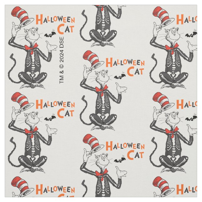 Tecido Dr. Seuss | Gato de Halloween no Chapéu (Modelo)