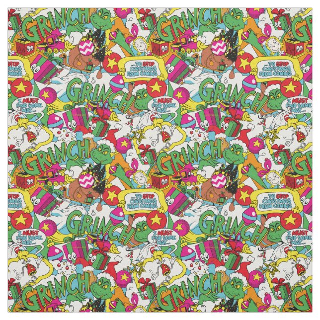 Tecido Dr. Seuss | Grinch Padrão Colorido (Modelo)