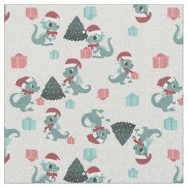 Tecido dragão de natal papai noel inverno neve fofo xmas